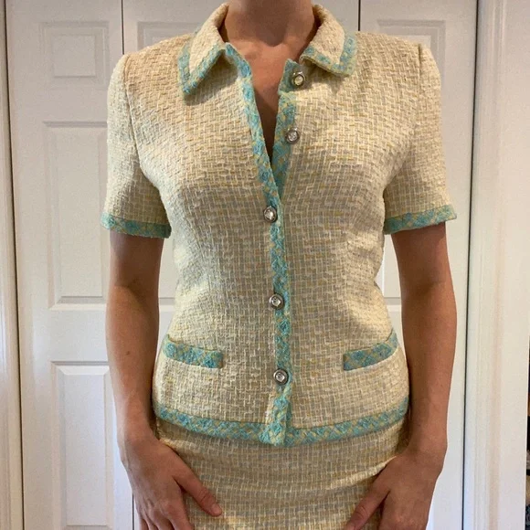 Vintage 1980s Escada Tweed Skirt Suit Co-Ord Set - Picture 6 of 16
